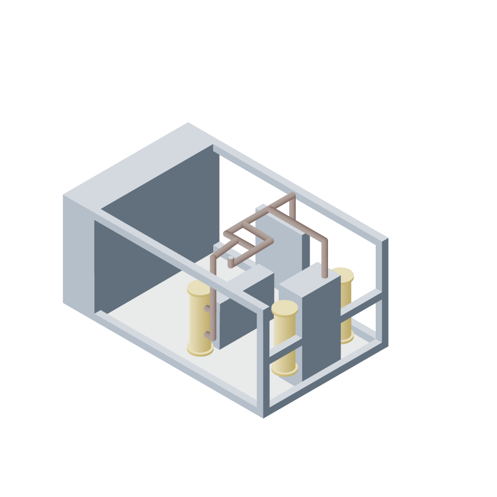 Isometrische Illustration Methanisierungseinheit