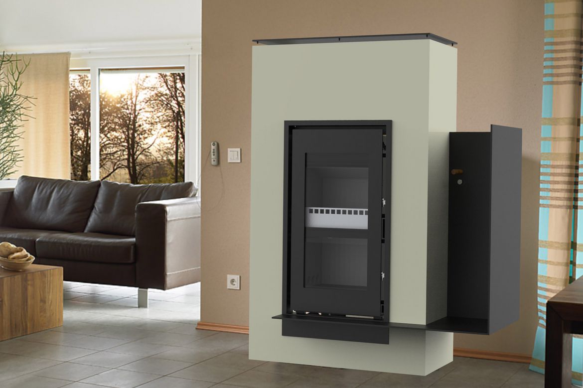 Prototype of the PELLWOOD stove (© Specht Modulare Ofensysteme GmbH & Co. KG)