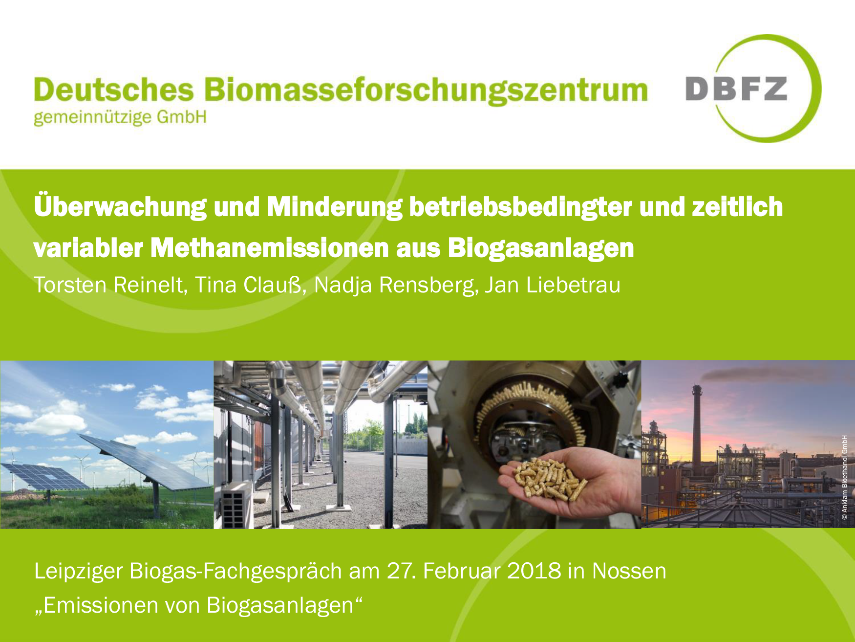 Vorträge des Biogas-Fachgesprächs vom 27.2.2018 (Nossen)