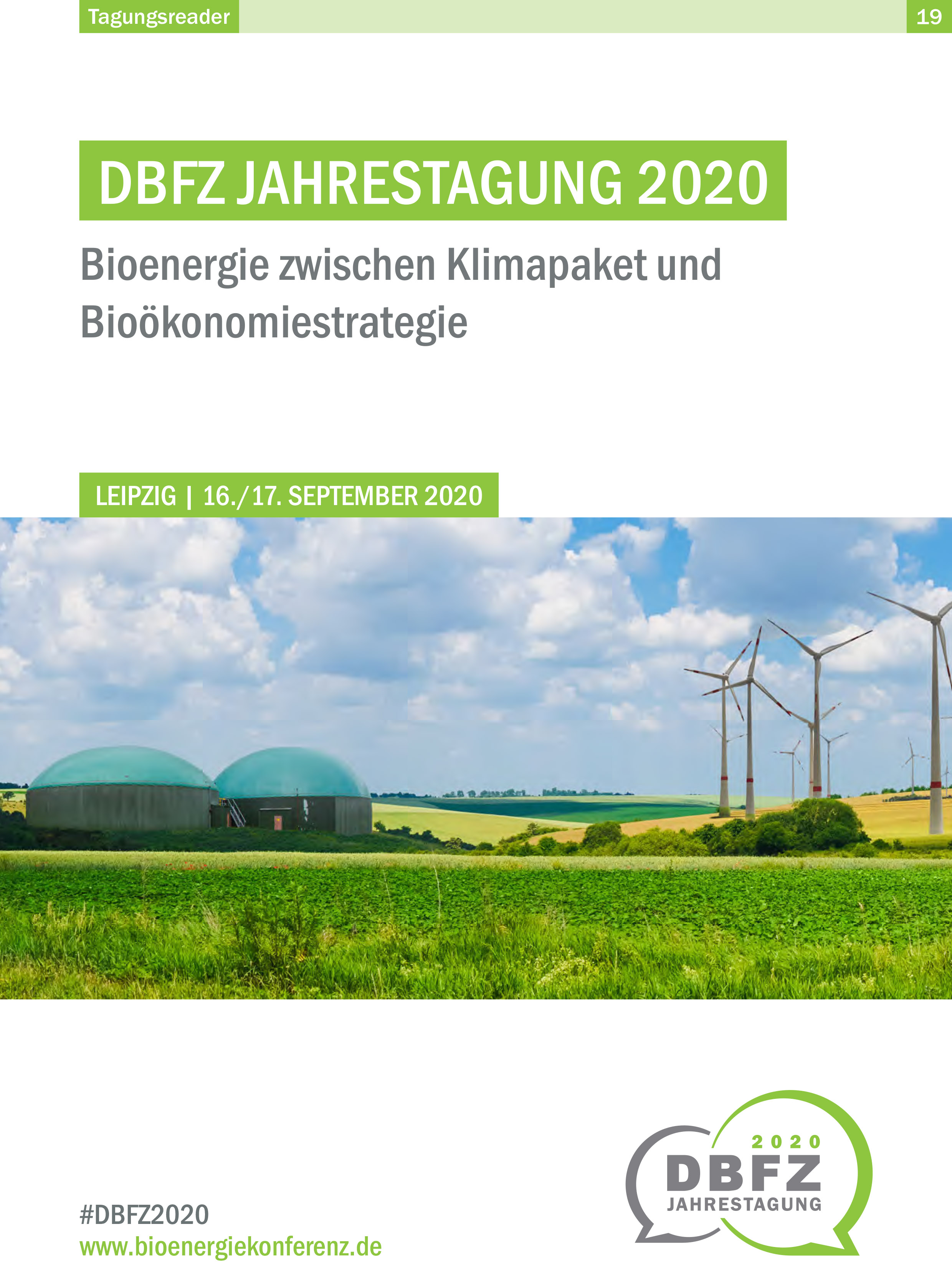 Deckblatt Reader zur DBFZ Jahrestagung 2020