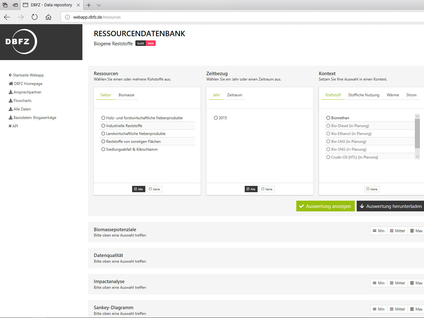 Daten-Modell der WebsiteTintenaffinität datiert