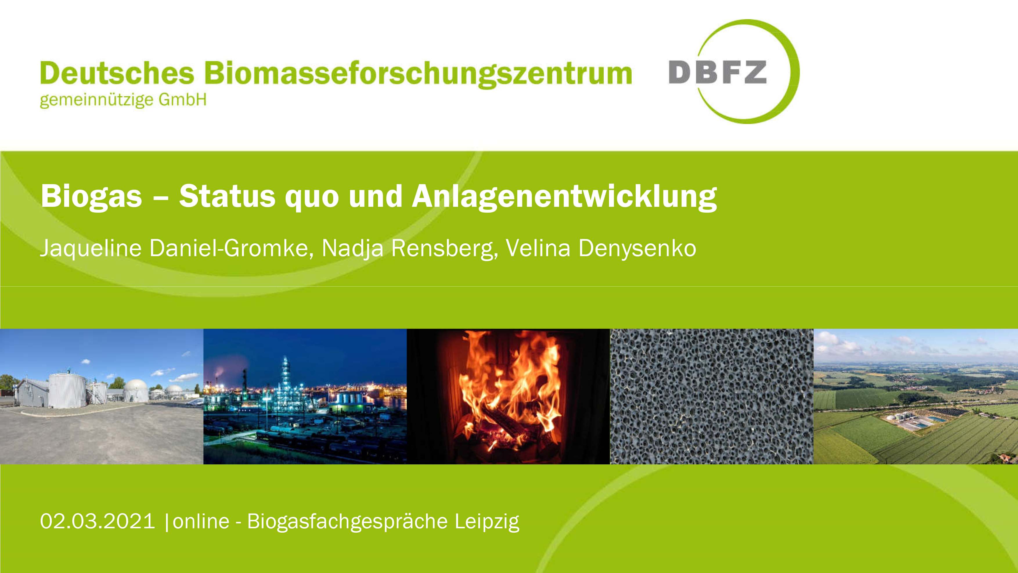 Deckblatt der Folien des Biogas-Fachgesprächs